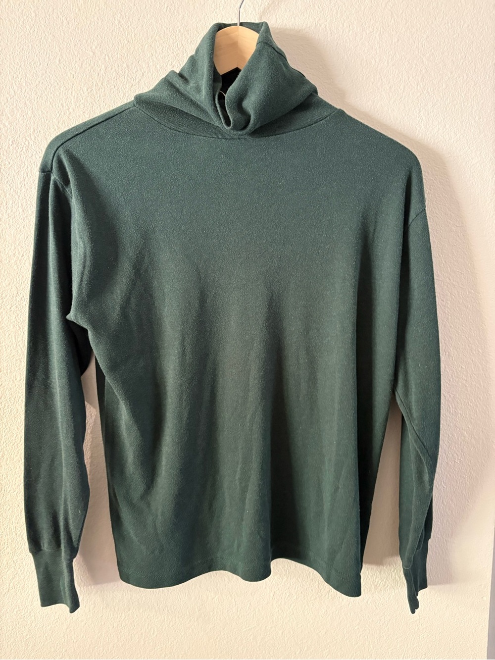 90s Butter Mom Forest Green Long Sleeve Turtleneck Large Cottagecore